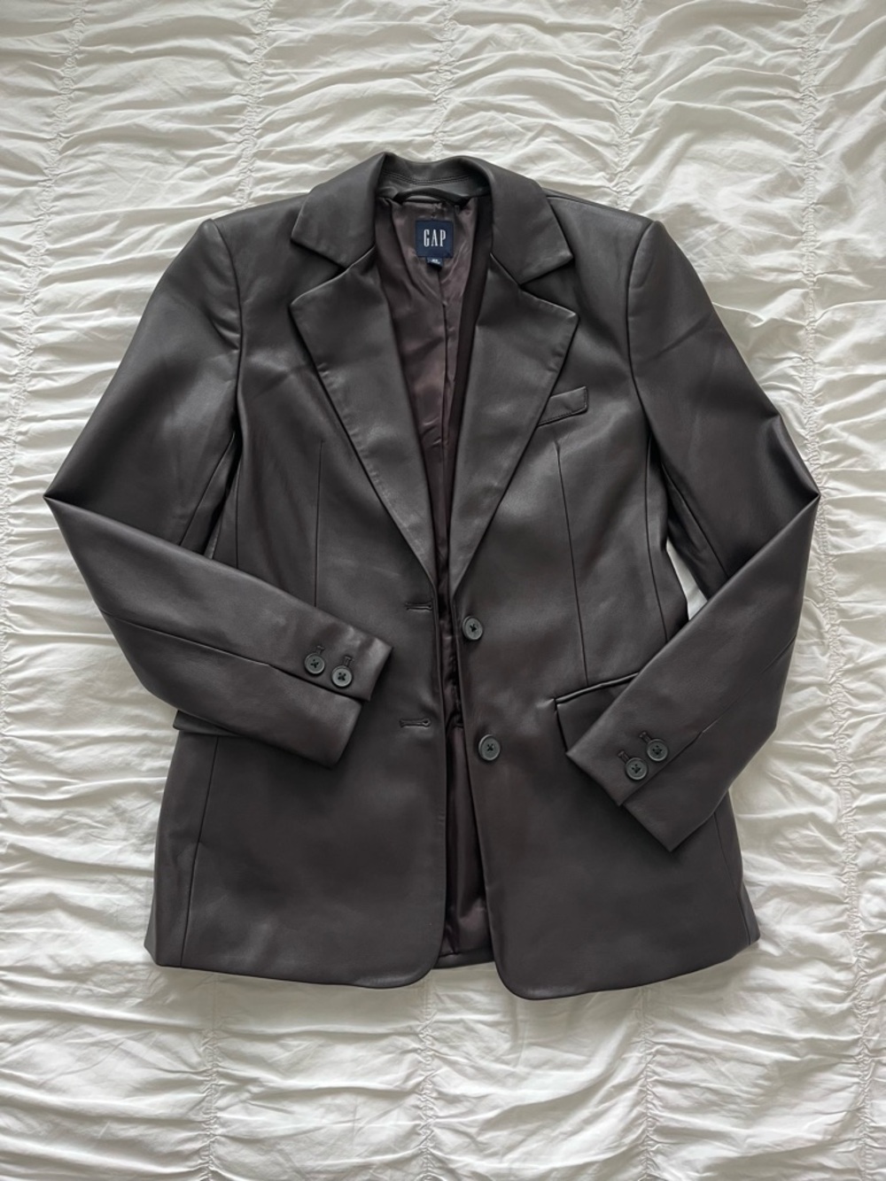 Vegan Leather Terra Brown Gap Blazer